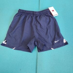 NWT Nike Girl's FIT DRY Athletic Shorts Drawstring Navy Size S - 7/8